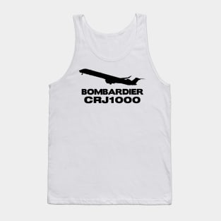 Bombardier CRJ1000 Silhouette Print (Black) Tank Top